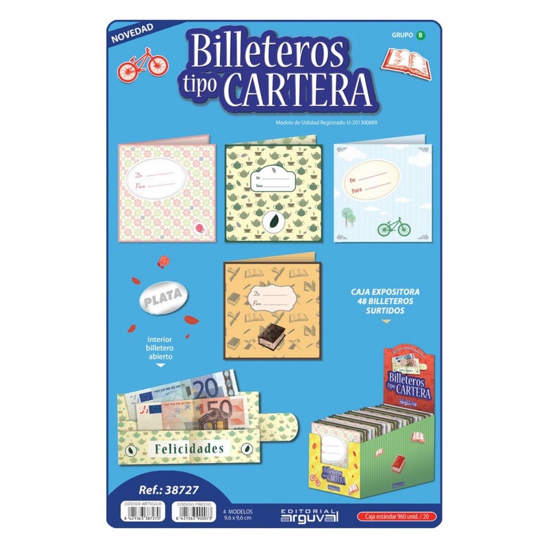 TARJETA FELICITACION ARGU BILLETERO 38727 C/48U