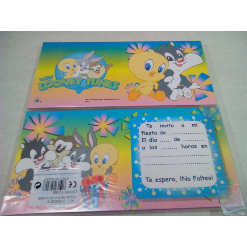 TARJETA INVITACION FIESTA VERBETENA BABIES TUNES 36U 15000218 ^