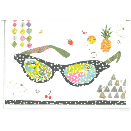 TARJETA FELICITACION ARGU TURNOWSKY GRABADO ORO GAFAS 39713 ^