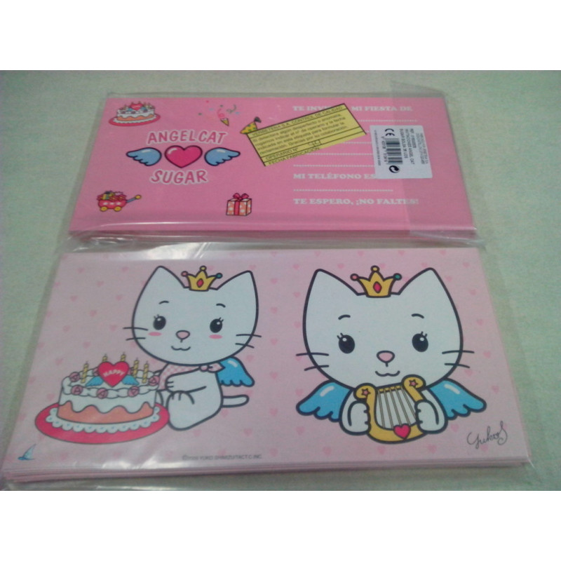 TARJETA INVITACION FIESTA VERBETENA HELLO ANGEL CAT 36U 016000535 ^