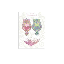 TARJETA FELICITACION TURNOWSKY BUHOS ANIVERSARIO ARGU 41880