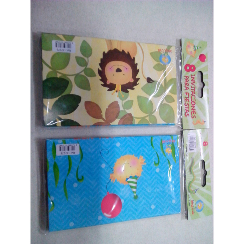 TARJETA INVITACION FIESTA ARGUVAL SOBRE ANIMALES PTE/8U ^