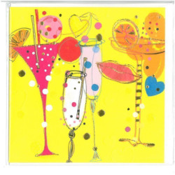 TARJETA FELICITACION ARGU TURNOWSKY GRABADO ORO FIESTA COPAS 38452 ^