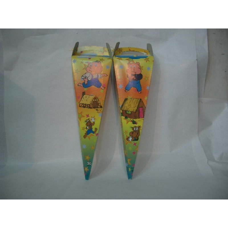 CAJA CARAMELOS CONO CARTON TRES CERDITOS ^