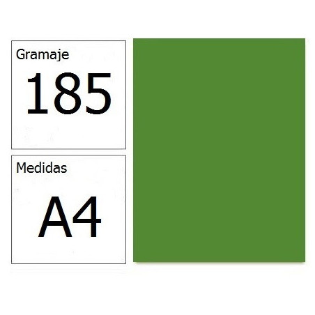 CARTULINA IRIS A4 185G VERDE AMAZONAS 50H.