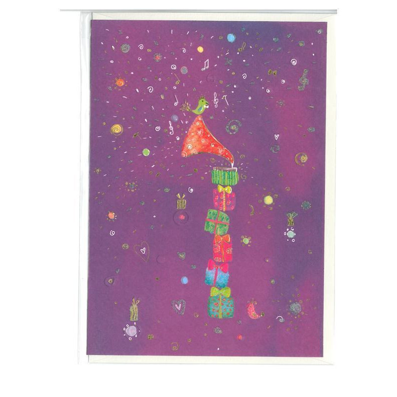 TARJETA FELICITACION ARGU TURNOWSKY GRABADO ORO REGALOS MUSICA 38477 ^