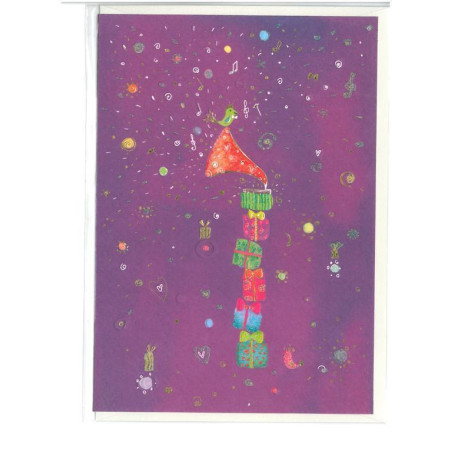 TARJETA FELICITACION ARGU TURNOWSKY GRABADO ORO REGALOS MUSICA 38477 ^