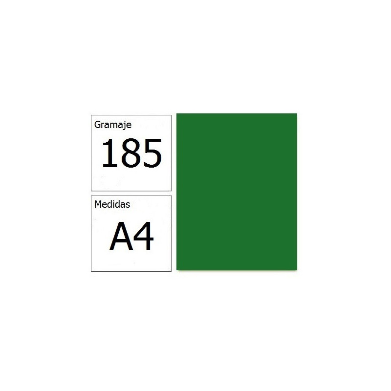 CARTULINA IRIS A4 185G VERDE BILLAR 50H.