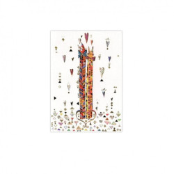 TARJETA FELICITACION ARGU TURNOWSKY GRABADO GATOS CORAZONES 39790