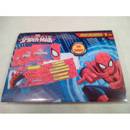 TARJETA INVITACION FIESTA VERBETENA ULTIMATE SPIDERMAN C/SOBRE 6U 014300013 ^
