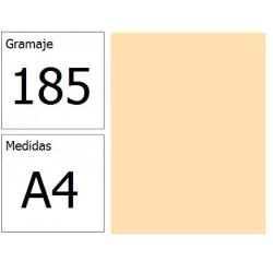 CARTULINA IRIS A4 185G CREMA 50H.
