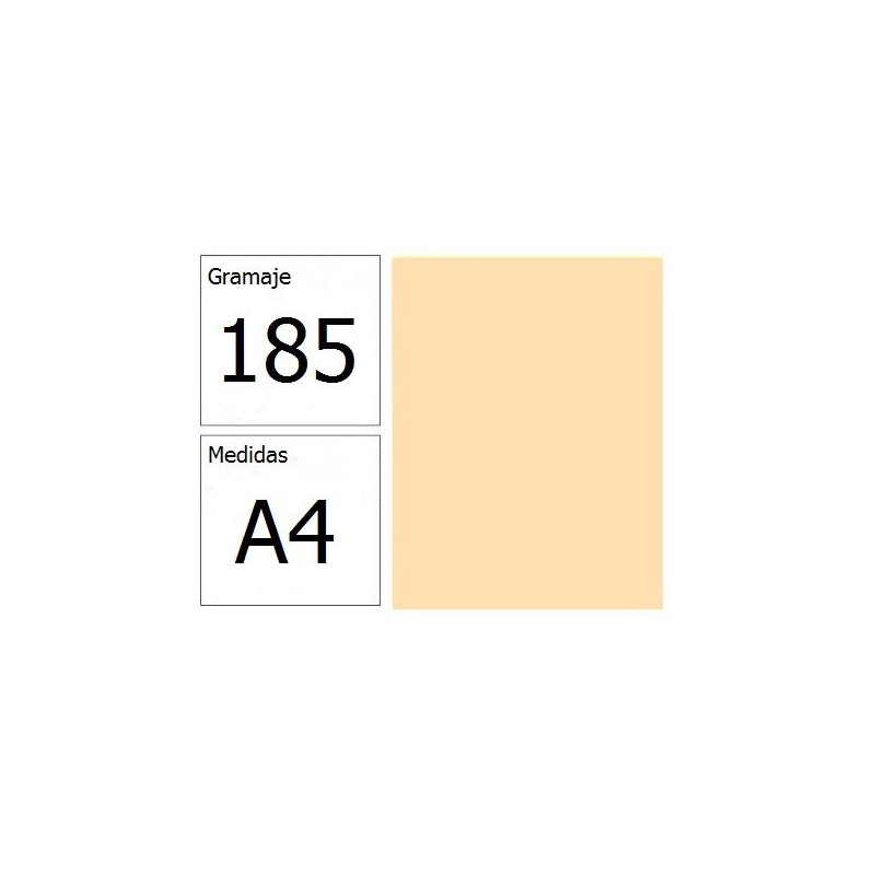 CARTULINA IRIS A4 185G CREMA 50H.