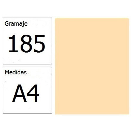 CARTULINA IRIS A4 185G CREMA 50H.