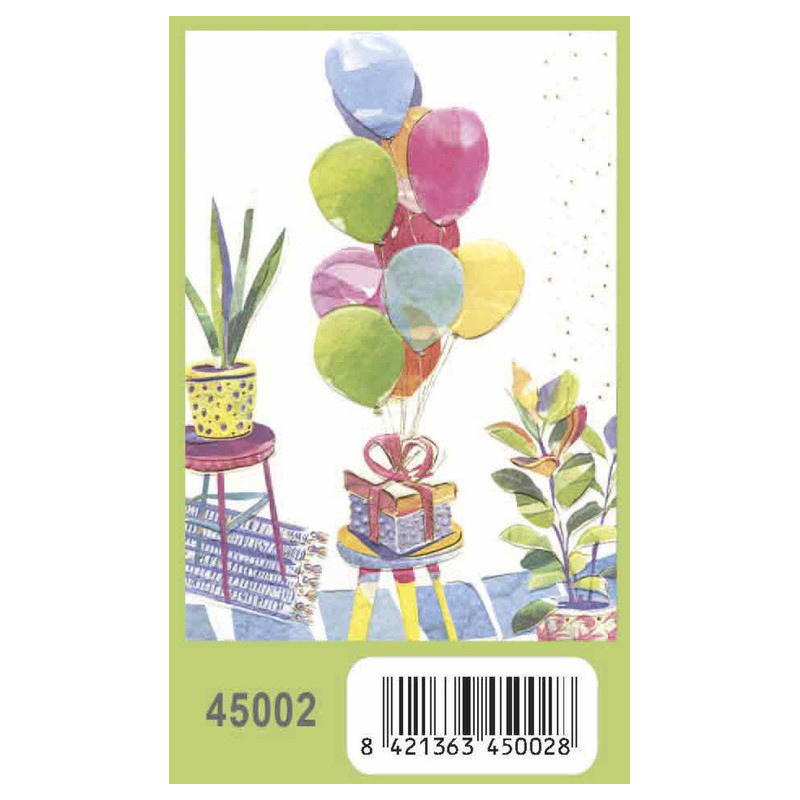 TARJETA FELICITACION ARGU TURNOWSKY GRABADO GLOBOS 45002