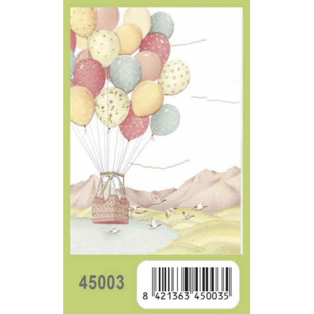 TARJETA FELICITACION ARGU TURNOWSKY GRABADO GLOBO AEROSTATICO 45003