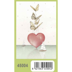 TARJETA FELICITACION ARGU TURNOWSKY GRABADO CORAZON MARIPOSAS 45004