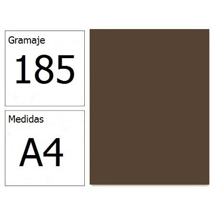 CARTULINA IRIS A4 185G CHOCOLATE 50H.