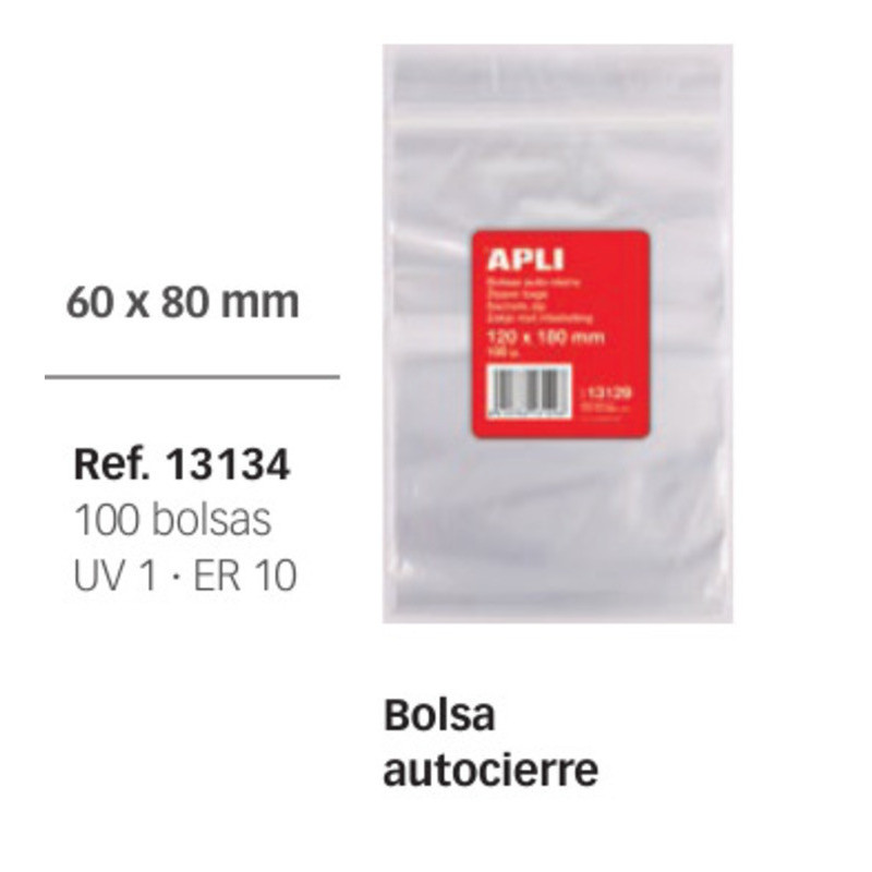 BOLSA AUTOCIERRE  6*8 CM PTE 100 APLI 13134