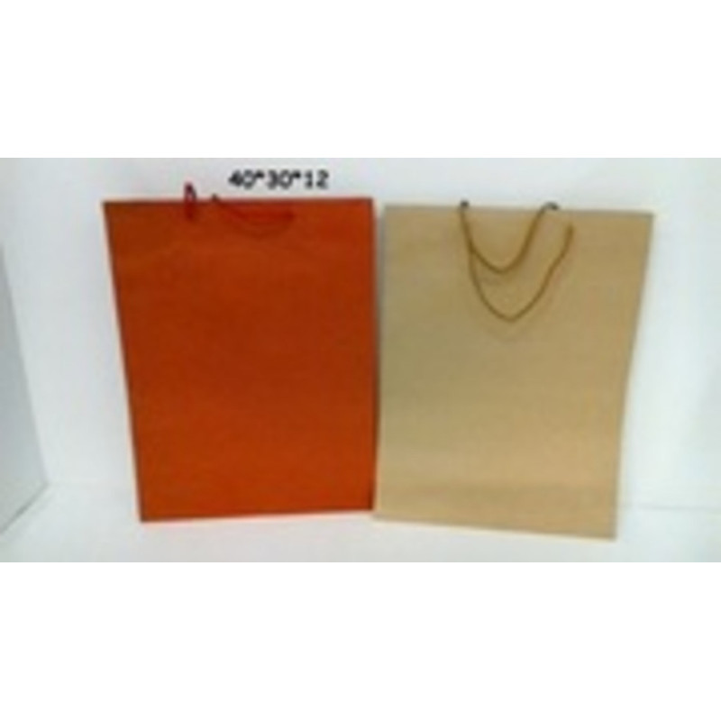 BOLSA PAPEL KRAFT ROJA MARRON 40*30*12 ABAIMPORT PTE 12U 292
