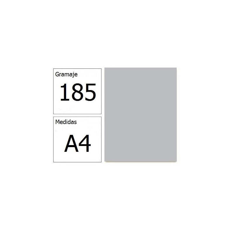 CARTULINA IRIS A4 185G GRIS PERLA 50H.
