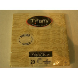 SERVILLETAS TIFANNY MOIRE ORO 40*40 PTE 20U 10351 ^