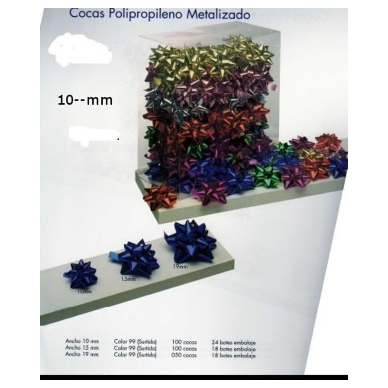 LAZO-ESTRELLA METALIZADO 10MM C/100U