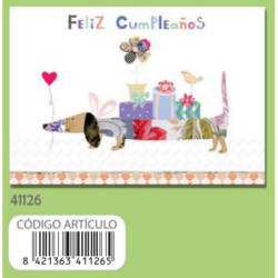TARJETA FELICITACION ARGU TURNOWSKY PERRO REGALO 41126 UNIDAD