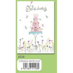 TARJETA FELICITACION ARGU TURNOWSKY TARTA VELAS 41128 UNIDAD