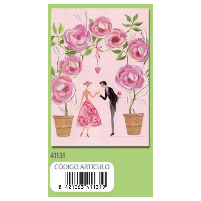 TARJETA FELICITACION ARGU TURNOWSKY PAREJA ROSAS 41131 UNIDAD
