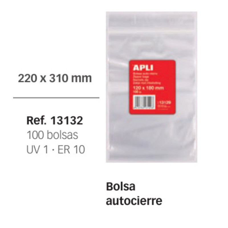BOLSA AUTOCIERRE 22*31 CM PTE 100 APLI 13132