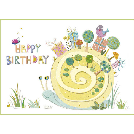 TARJETA FELICITACION ARGU TURNOWSKY HAPPY BIRTHDAY CARACOL 46696 UNIDAD