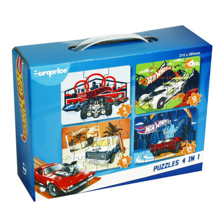 PUZZLE EUROPRICE HOT WHEELS 4 EN 1 99 PZAS LI-HW8353