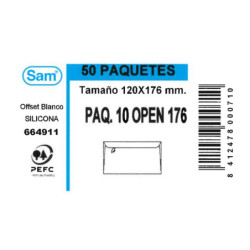 SOBRE SAM COMERCIAL BLANCO 120*176 SILICONA OPEN 176 PTE/10U