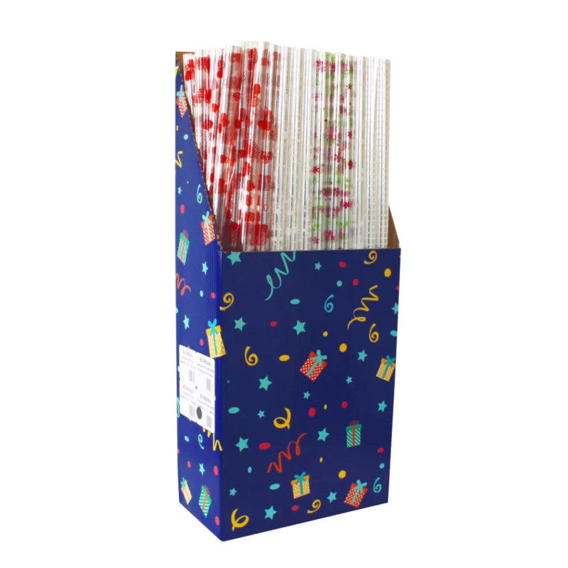 PAPEL CELOFAN ROLLO 0,70*1,5M EUROPRICE DECORADO 5 MODELOS C/80U PL1094