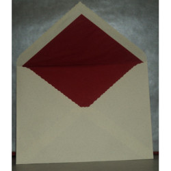 SOBRE MCH A-5 TOSCANA CRUDO ANTIGUO INTERIOR SEDA ROJO PAQ. 10U 160*220 6382