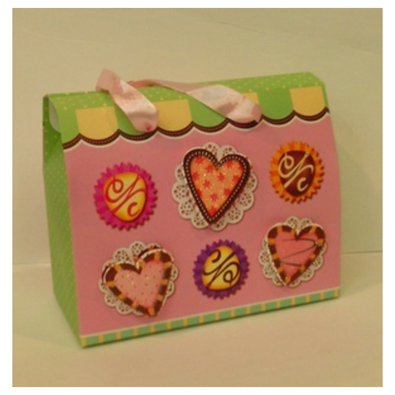 CAJA REGALO BOLSA PAPEL ARGU ROMANTIC PURPURINA C/ASAS 37318 ^