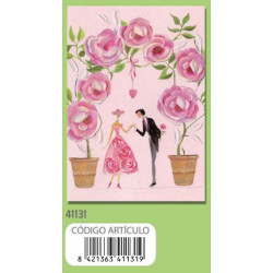 TARJETA FELICITACION ARGU TURNOWSKY PAREJA ROSAS 41131 UNIDAD