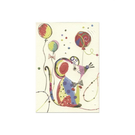 TARJETA FELICITACION ARGU TURNOWSKY RATON GLOBOS 41136 UNIDAD