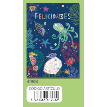 TARJETA FELICITACION ARGU TURNOWSKY FONDO MARINO 41903 UNIDAD