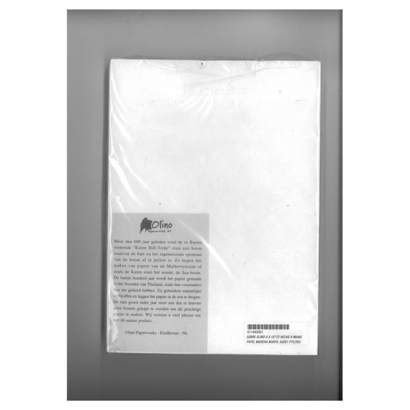 SOBRE OLINO A-5 16*22 HECHO A MANO PAPEL MORERA MARFIL A5001 PTE/20U ^