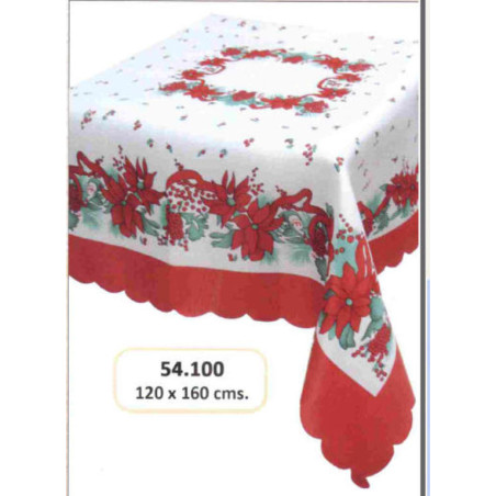 MANTEL TELA NAVIDAD 120*160 PONSETIA ^