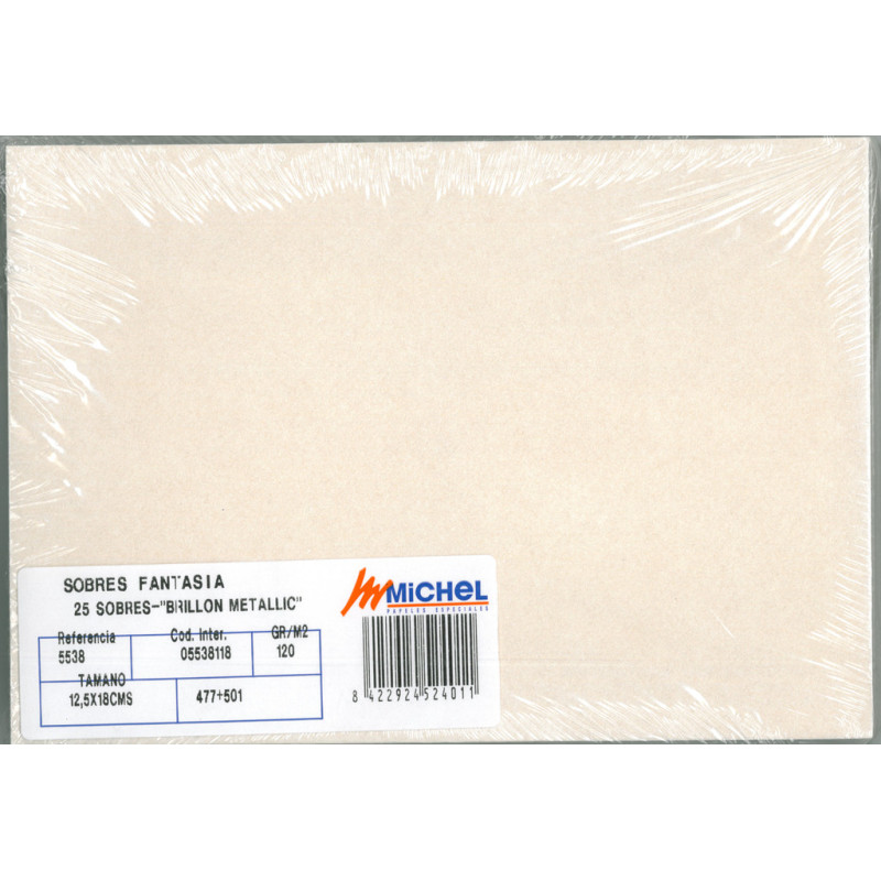 SOBRE MCH COMERCIAL METALLIC NACAR 125*180 120G PTE 25 5538