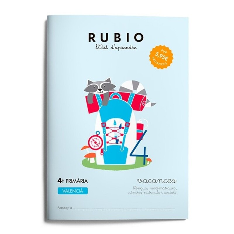 RUBIO VACANCES CUADERNO VALENCIANO 4º PRIMARIA ISBN 978-84-16744-30-5 UNIDAD