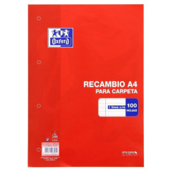 RECAMBIO ENRI A-4 100H 4T OXFORD SCHOOL HORIZONTAL C/MARGEN 90GR 100430210
