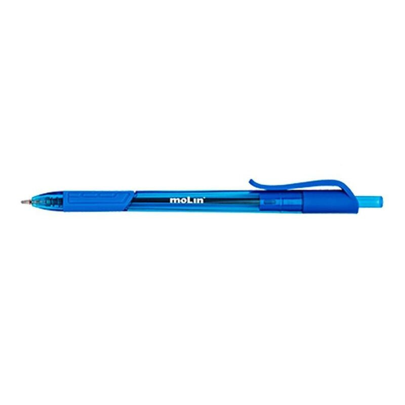 BOLIGRAFO MOLIN RETRACTIL TRION PUNTA MEDIA C/12U AZUL BGP112-12-3