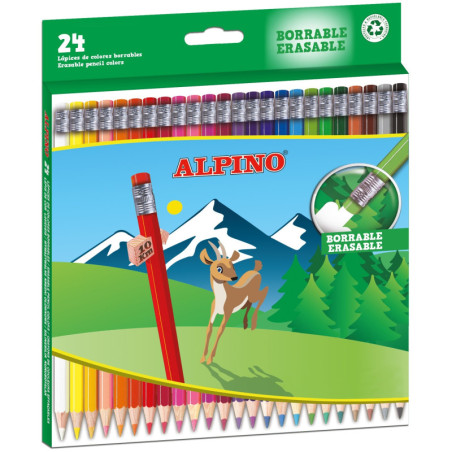 LAPICEROS COLOR BORRABLES CJ 24UDS ALPINO