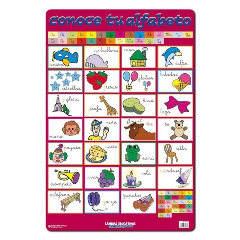 POSTER LAMINA DIDACTICA CONOCE TU ALFABETO CASTELLANO LPEC1301 ERIK