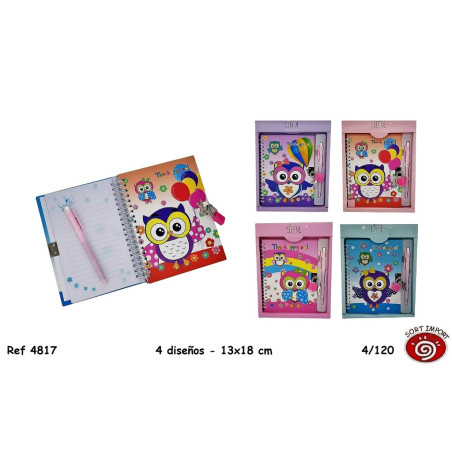 DIARIO & BOLIGRAFO BUHO SORT 4817