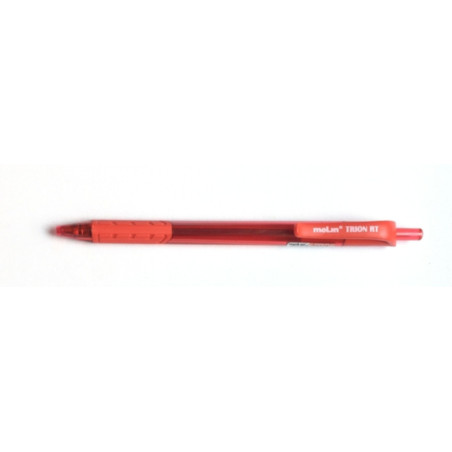BOLIGRAFO MOLIN RETRACTIL TRION PUNTA MEDIA C/12U ROJO BGP112-12-2