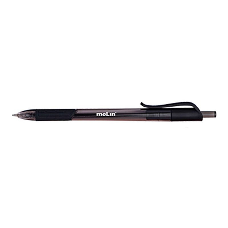 BOLIGRAFO MOLIN RETRACTIL TRION PUNTA MEDIA C/12U NEGRO BGP112-12-9